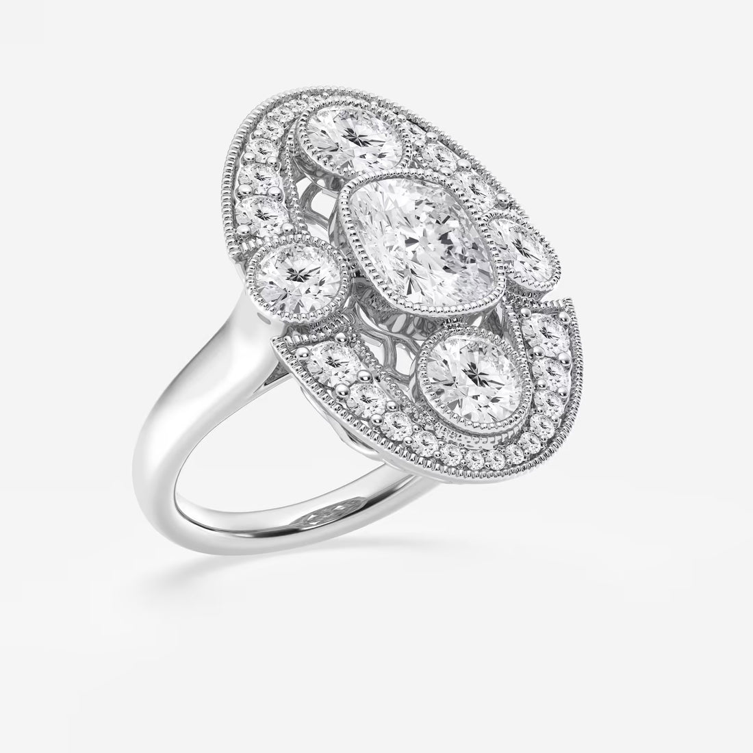 Aurielle Vintage-Inspired Cushion Lab-Grown Diamond Bezel Engagement Ring