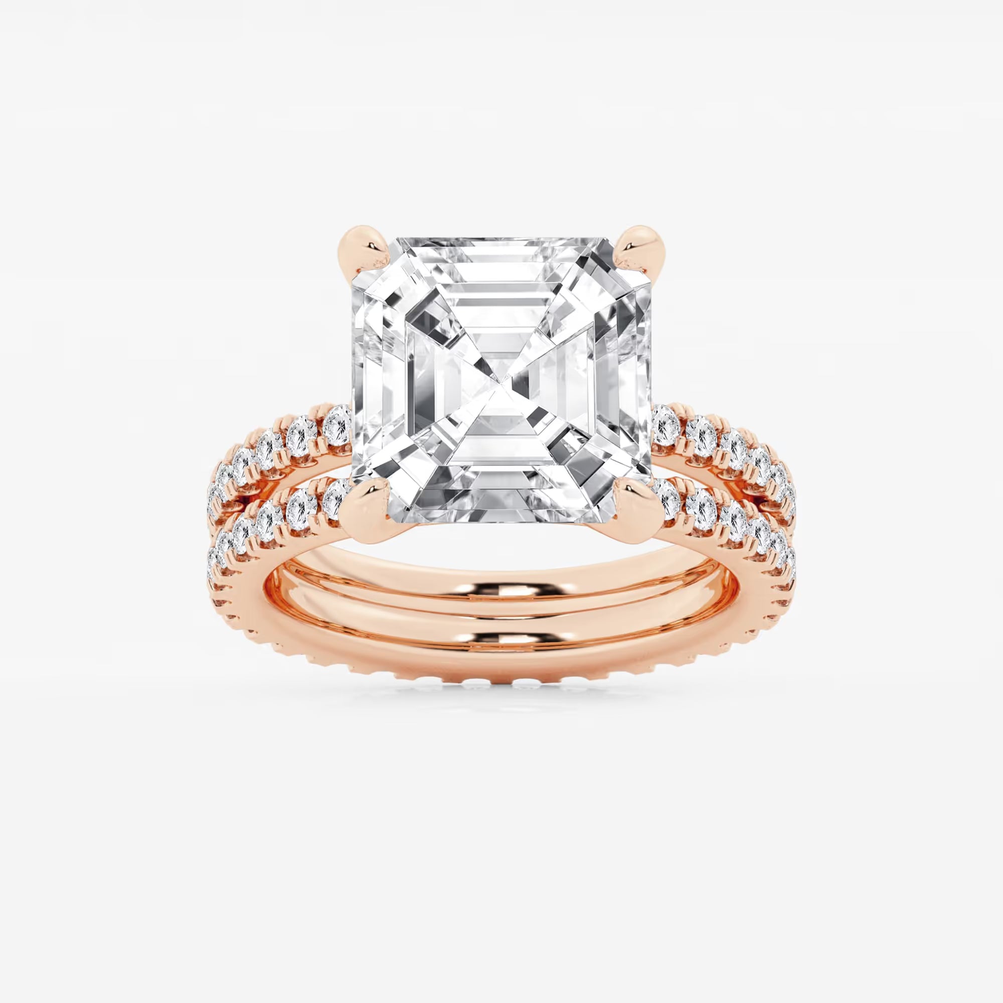 Infinity Luxe Asscher Lab Grown Diamond Split Double Band Engagement Ring