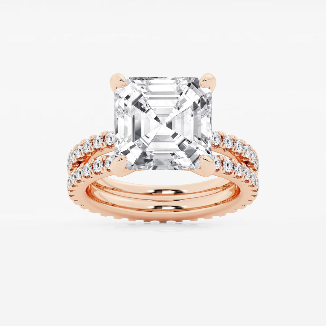 Infinity Luxe Asscher Lab Grown Diamond Split Double Band Engagement Ring