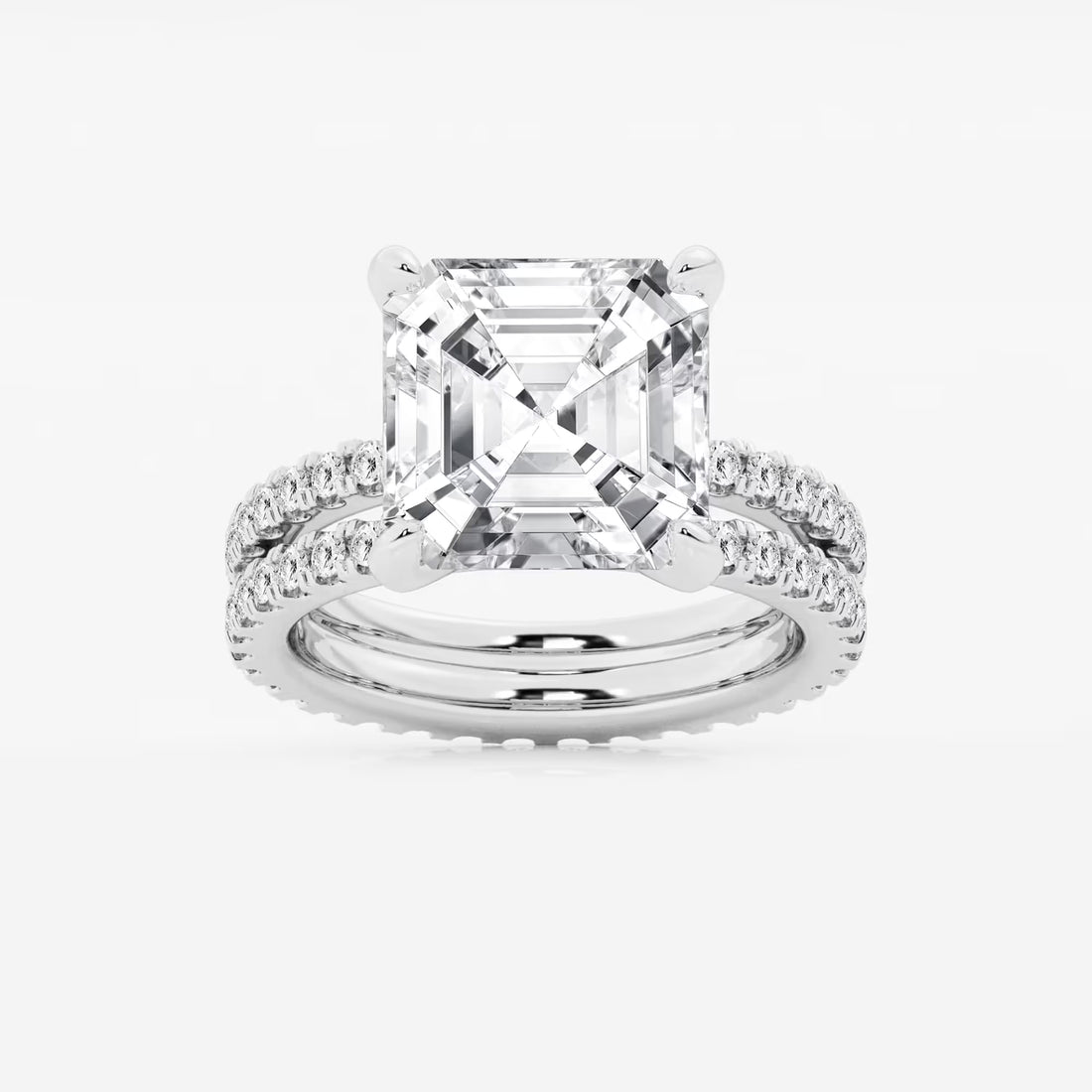 Infinity Luxe Asscher Lab Grown Diamond Split Double Band Engagement Ring