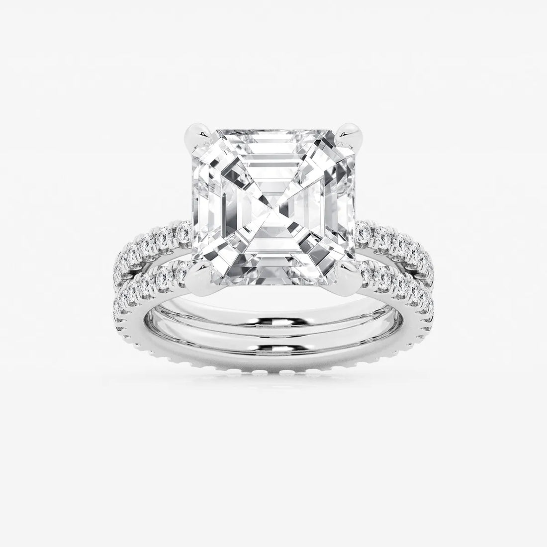 Infinity Luxe Asscher Lab Grown Diamond Split Double Band Engagement Ring