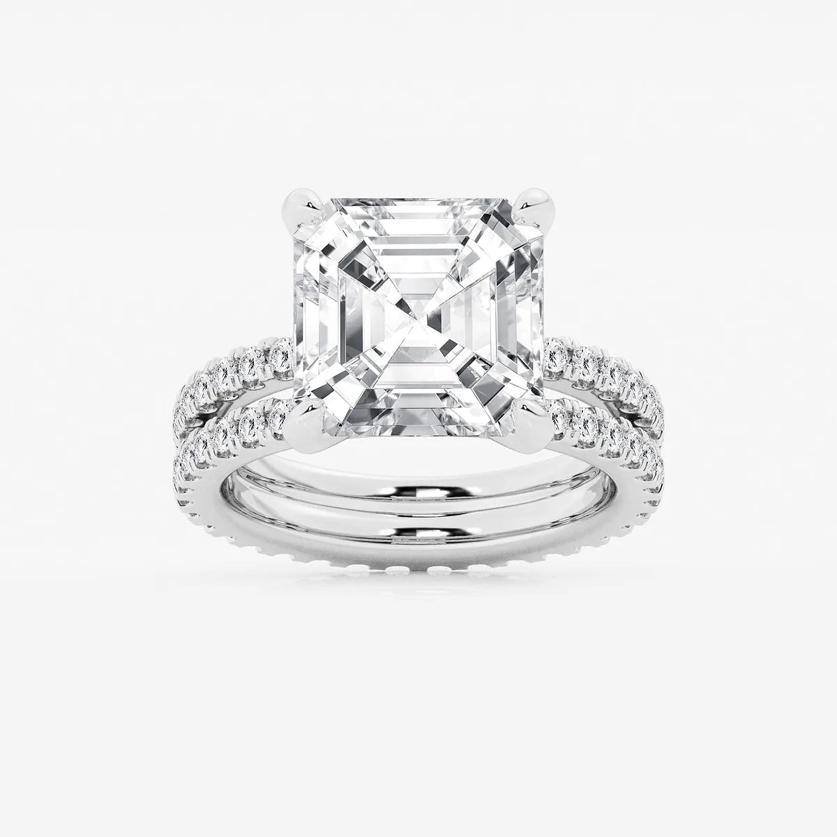 Infinity Luxe Asscher Lab Grown Diamond Split Double Band Engagement Ring