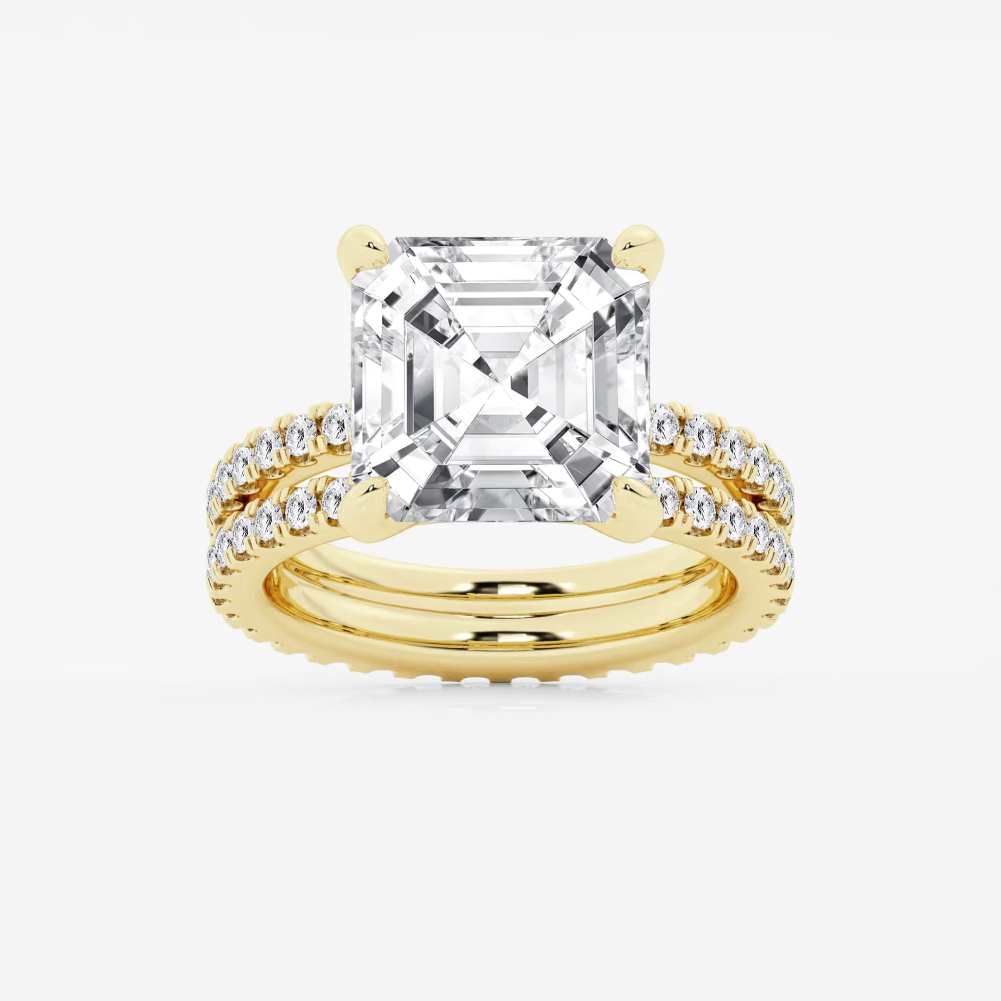Infinity Luxe Asscher Lab Grown Diamond Split Double Band Engagement Ring