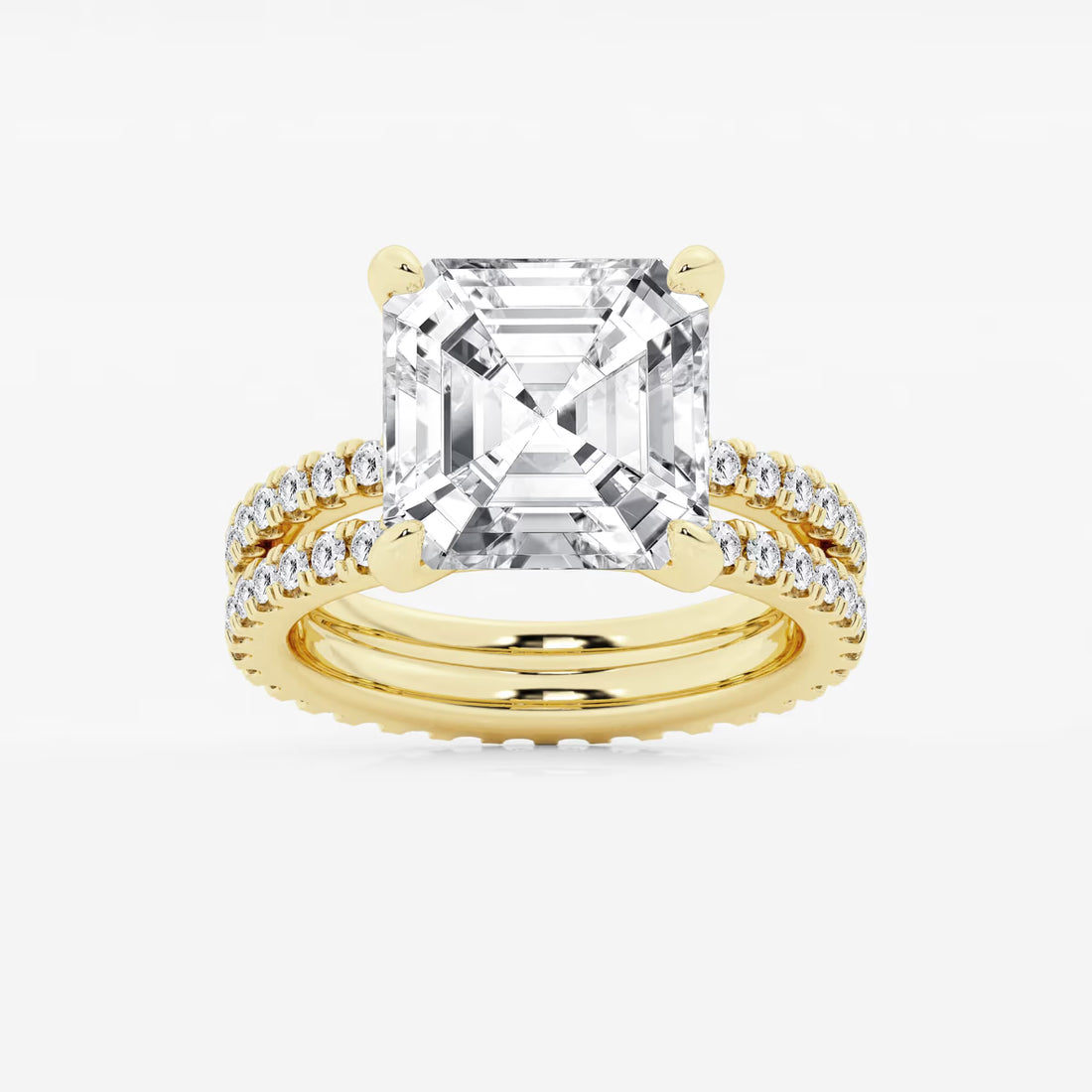Infinity Luxe Asscher Lab Grown Diamond Split Double Band Engagement Ring