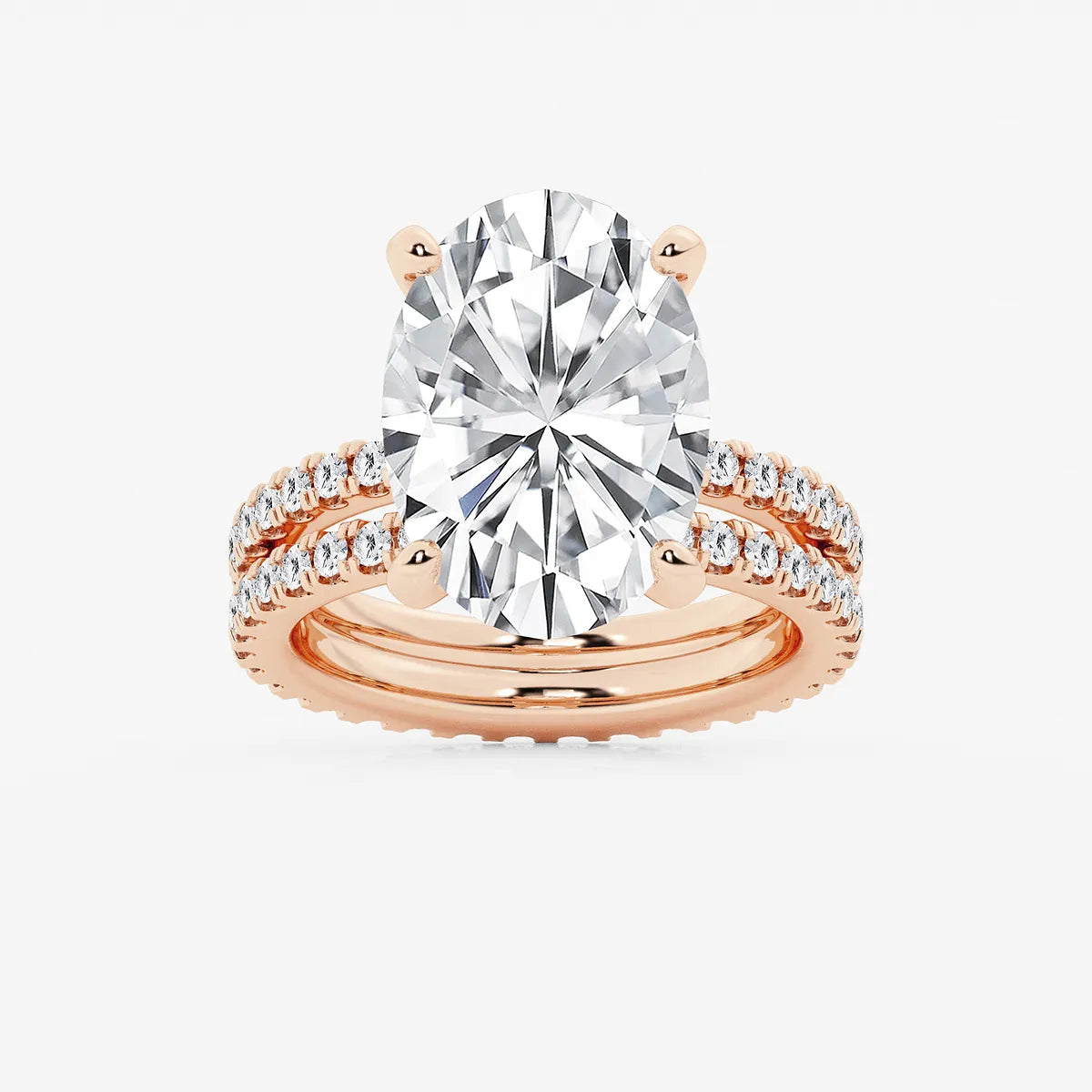 Oval Cut Solitaire Bridal Ring Set