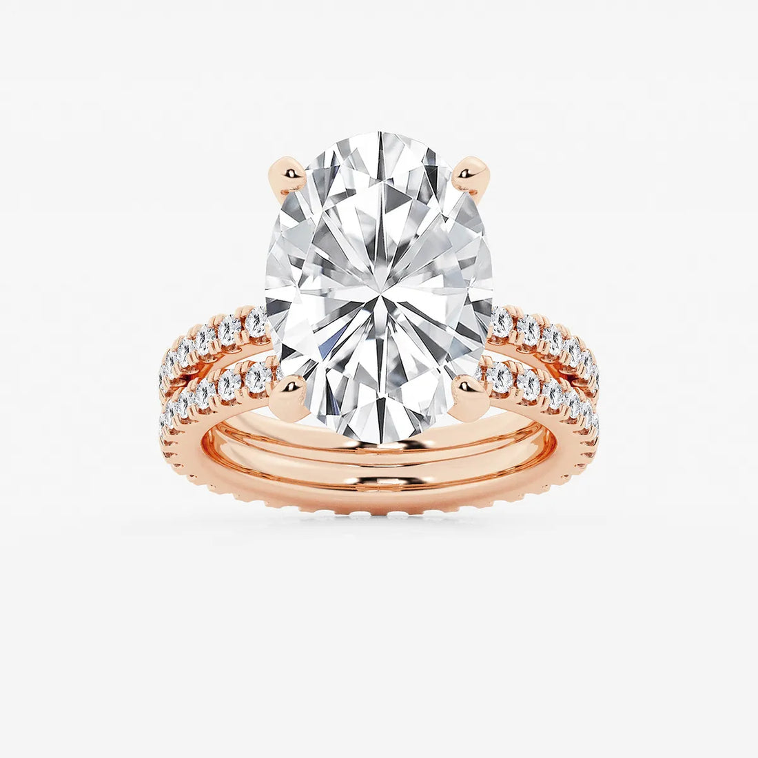 Oval Cut Solitaire Bridal Ring Set