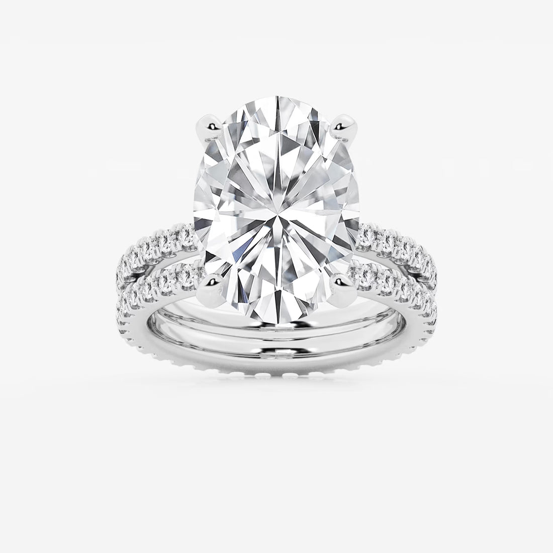 Oval Cut Solitaire Bridal Ring Set