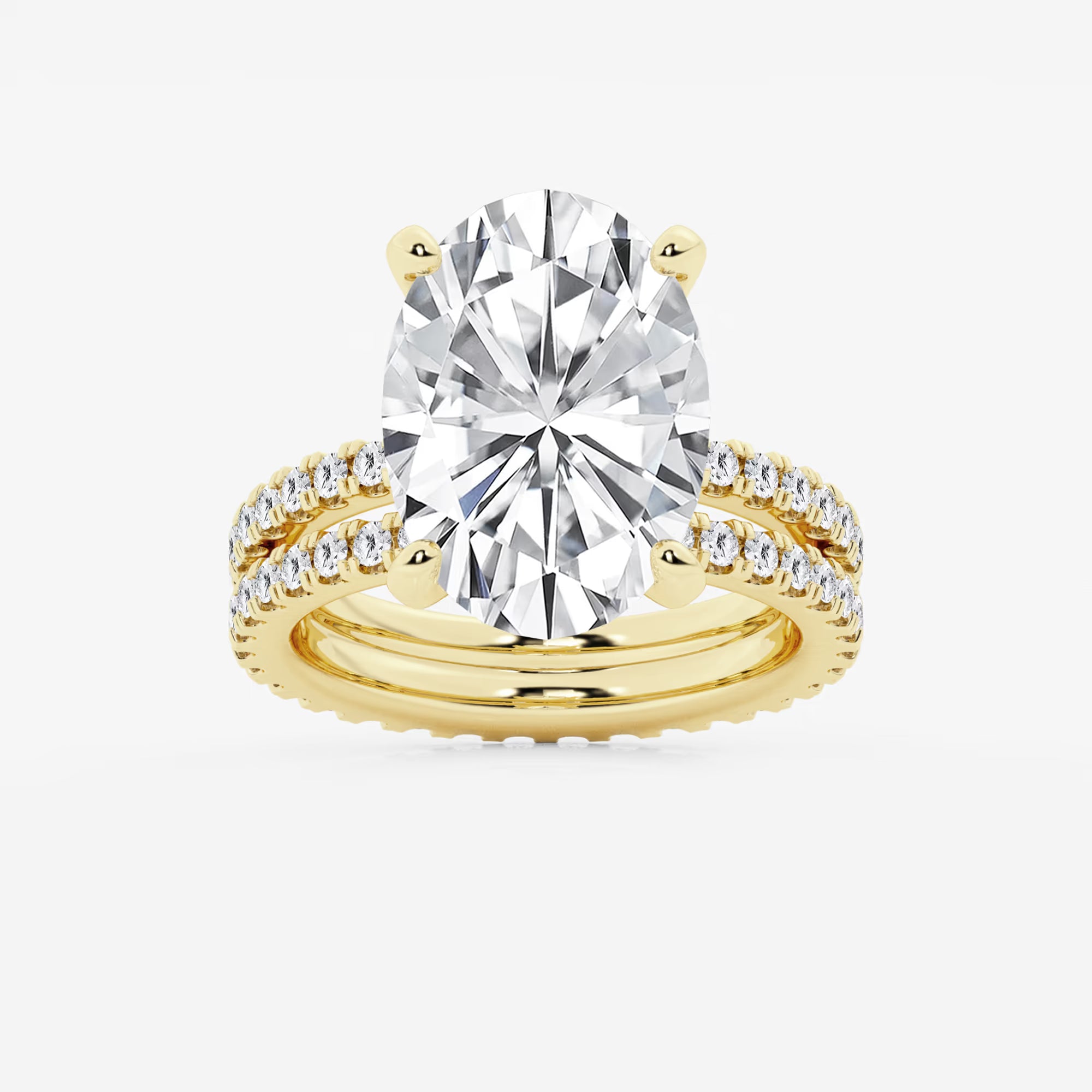 Oval Cut Solitaire Bridal Ring Set