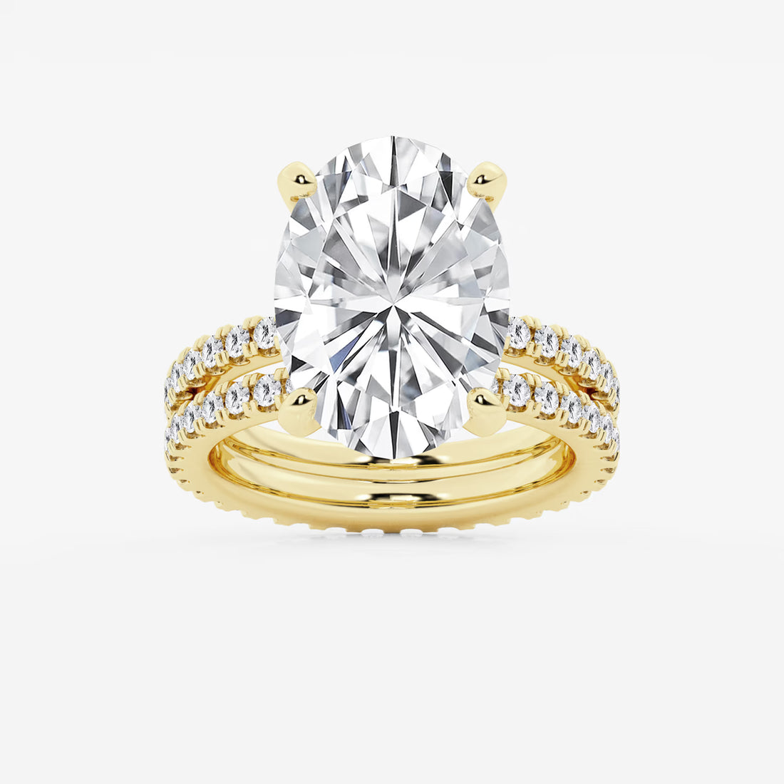 Oval Cut Solitaire Bridal Ring Set