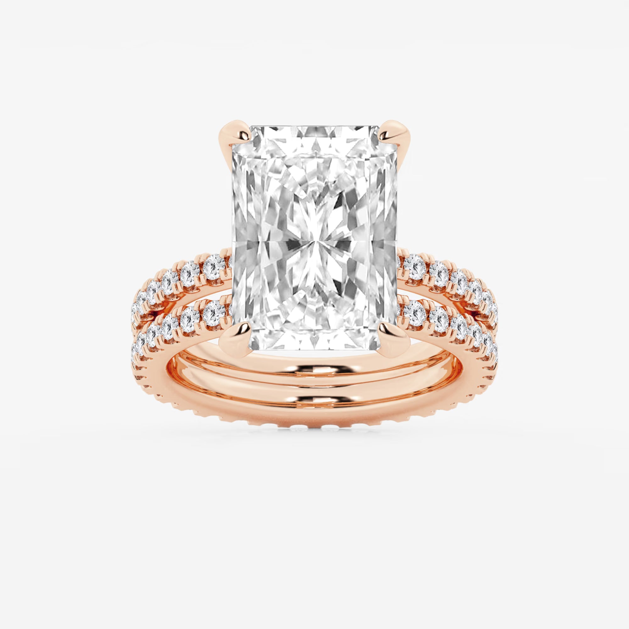 Aurielle Radiant Lab-Grown Diamond Split Double Band Eternity Engagement Ring