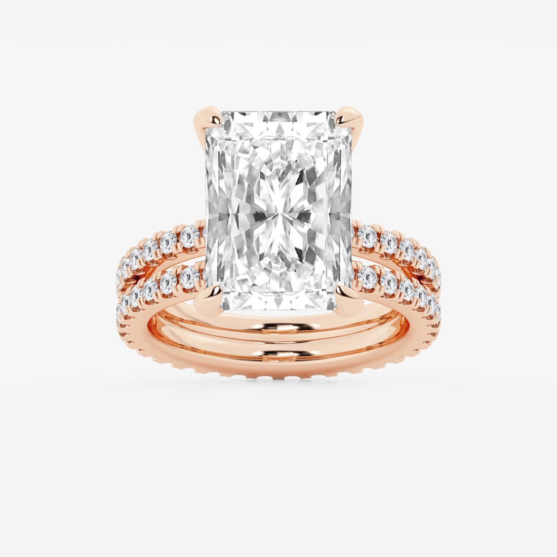 Aurielle Radiant Lab-Grown Diamond Split Double Band Eternity Engagement Ring