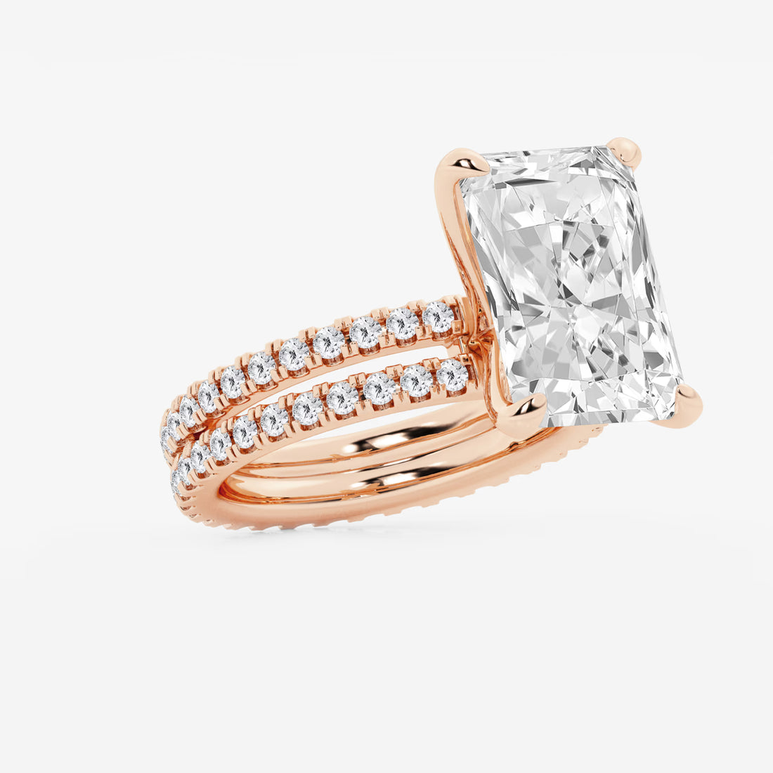 Aurielle Radiant Lab-Grown Diamond Split Double Band Eternity Engagement Ring
