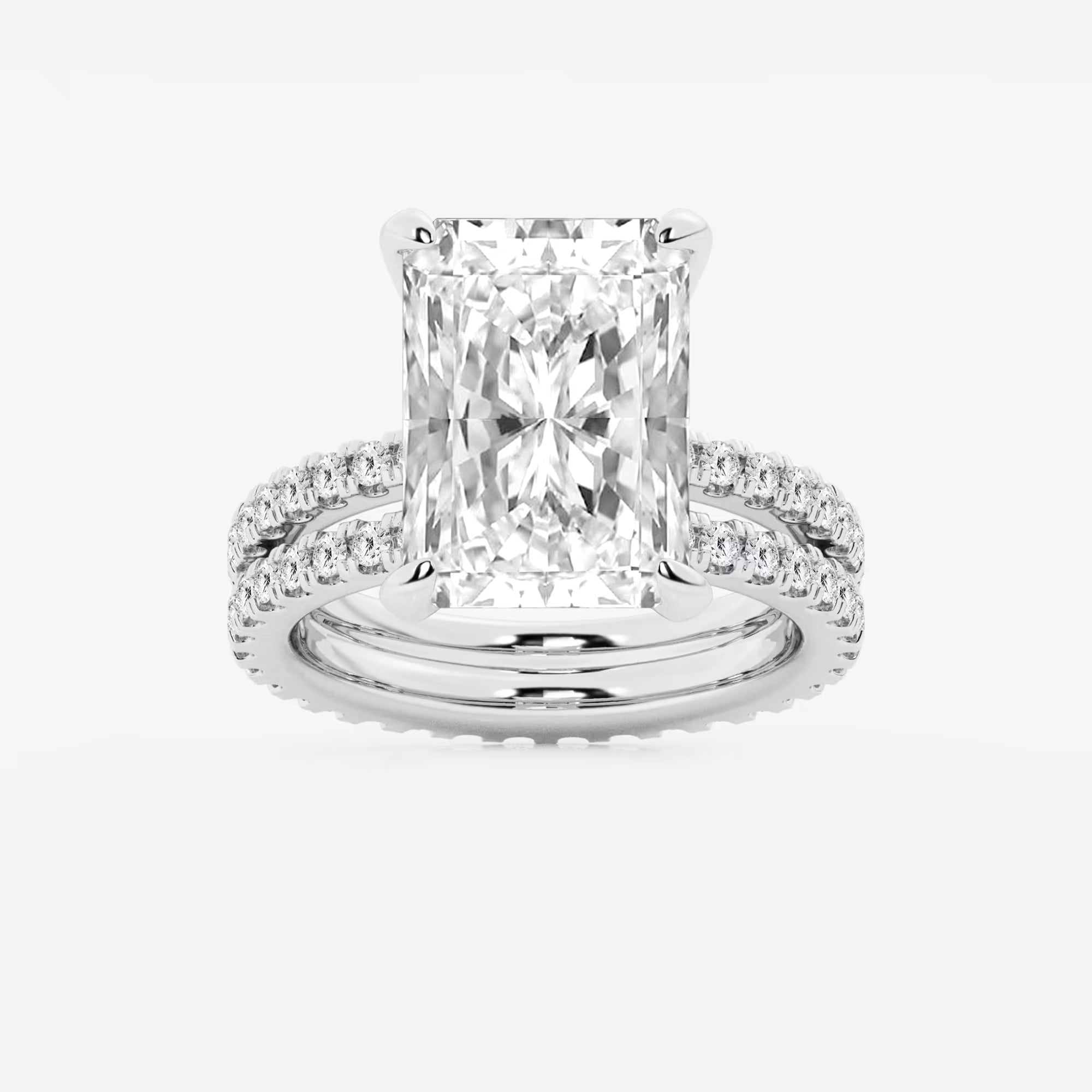 Aurielle Radiant Lab-Grown Diamond Split Double Band Eternity Engagement Ring