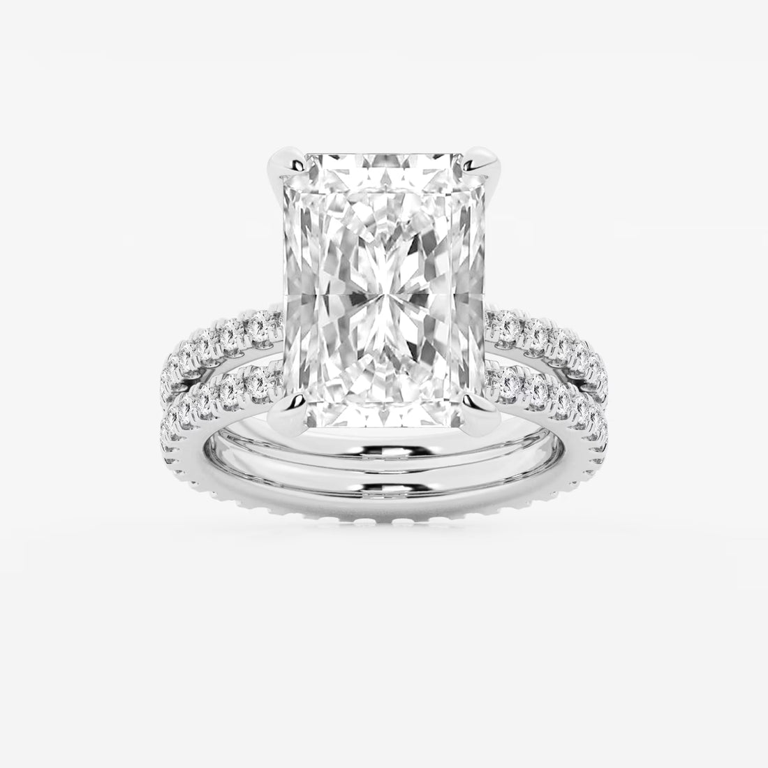 Aurielle Radiant Lab-Grown Diamond Split Double Band Eternity Engagement Ring