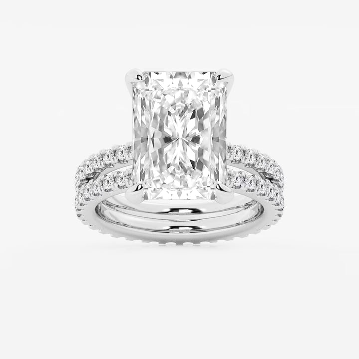 Aurielle Radiant Lab-Grown Diamond Split Double Band Eternity Engagement Ring