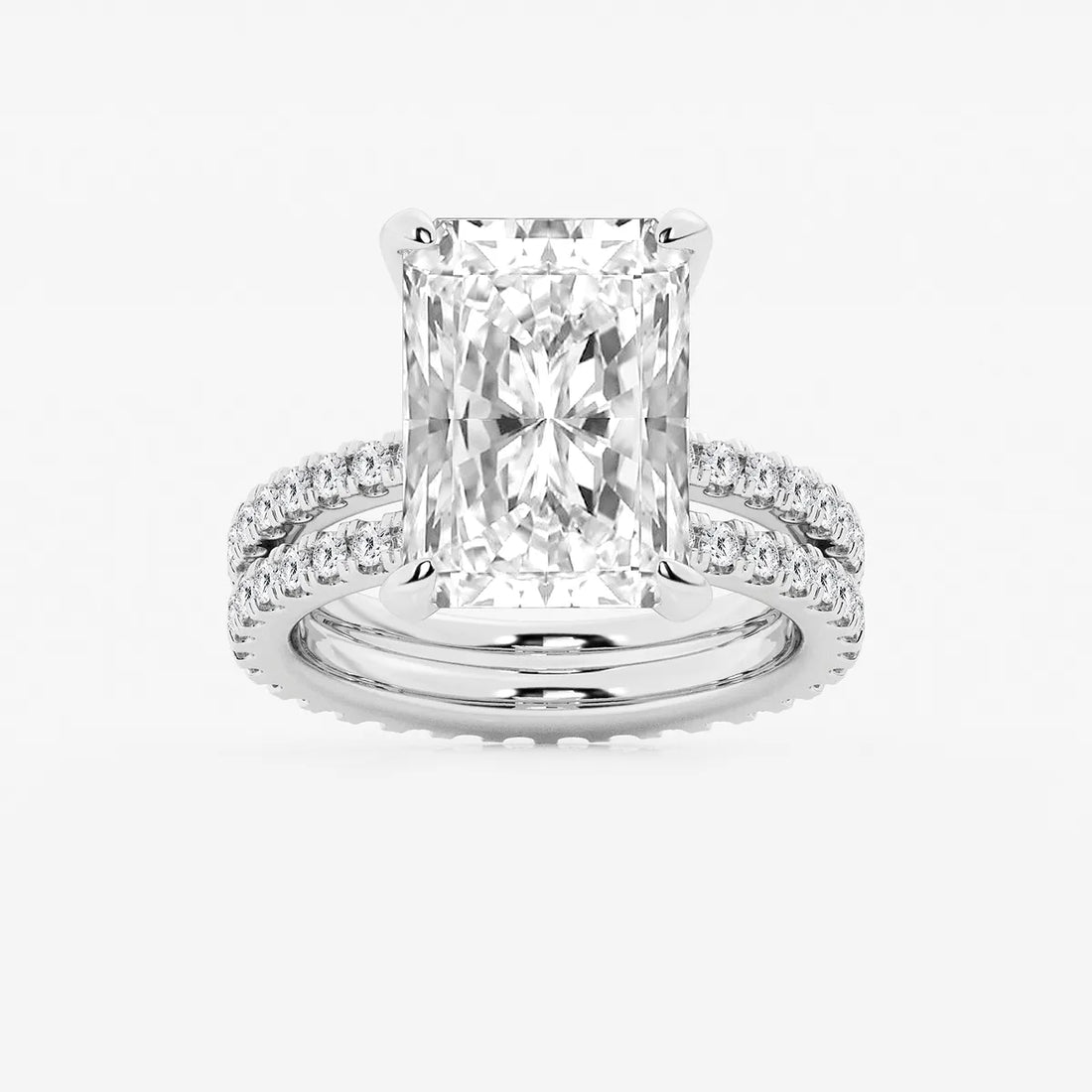 Aurielle Radiant Lab-Grown Diamond Split Double Band Eternity Engagement Ring