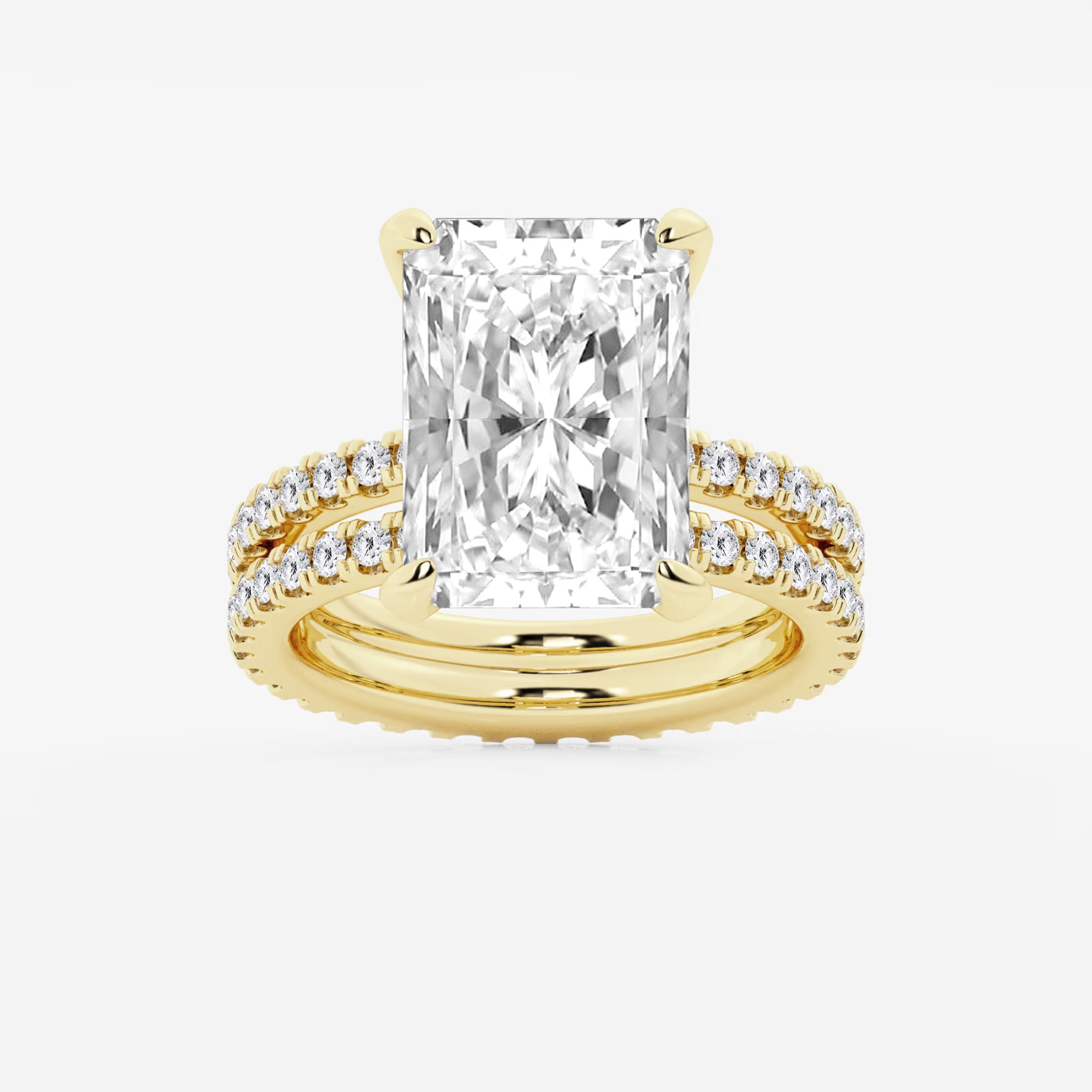 Aurielle Radiant Lab-Grown Diamond Split Double Band Eternity Engagement Ring