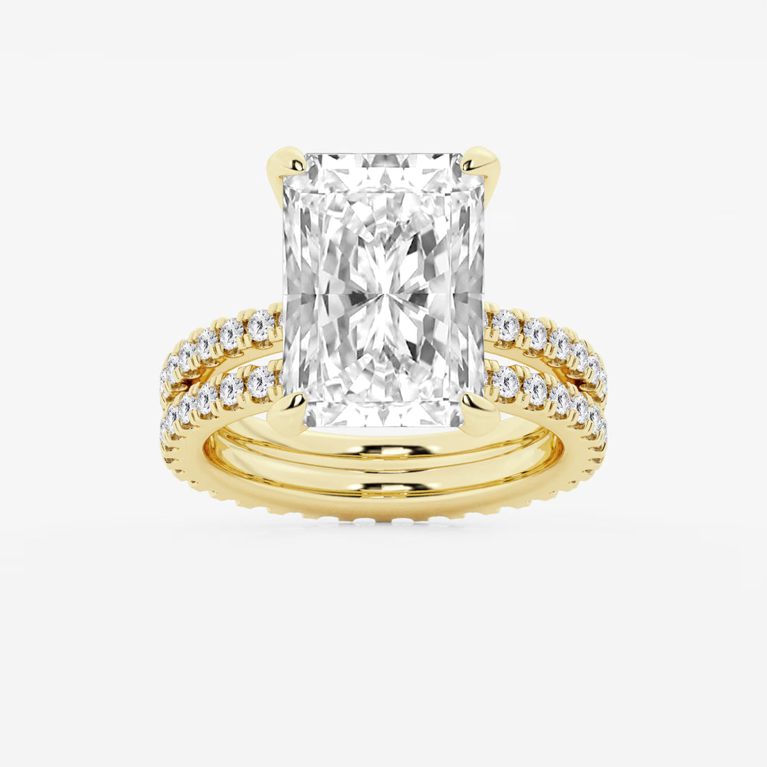Aurielle Radiant Lab-Grown Diamond Split Double Band Eternity Engagement Ring