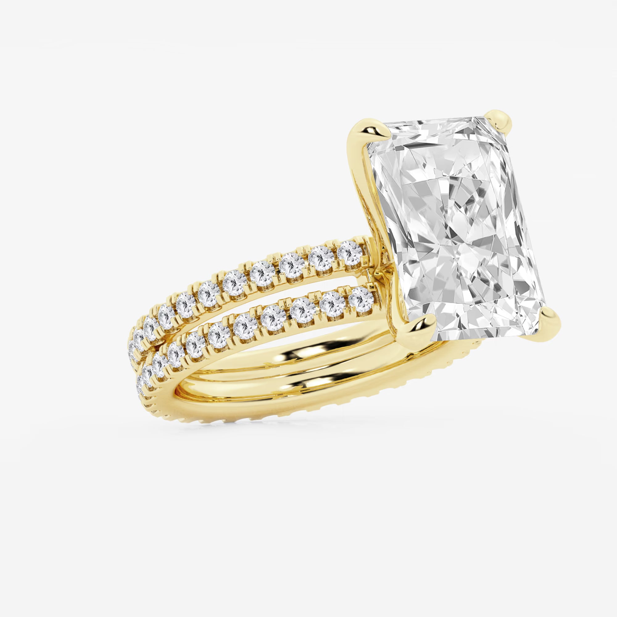 Aurielle Radiant Lab-Grown Diamond Split Double Band Eternity Engagement Ring