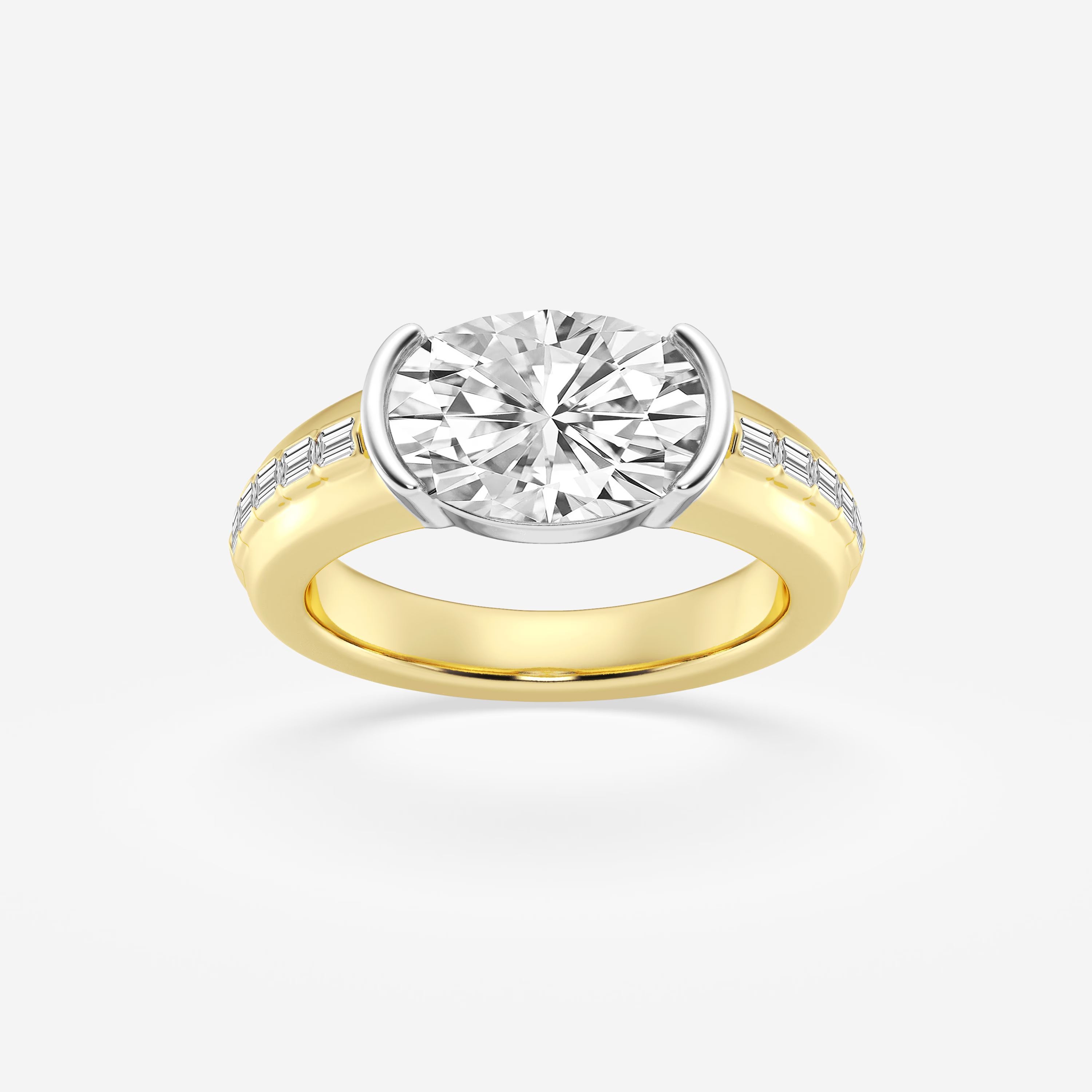 Elowen Oval Lab Grown Diamond Two-Tone Side Stone Engagement Ring