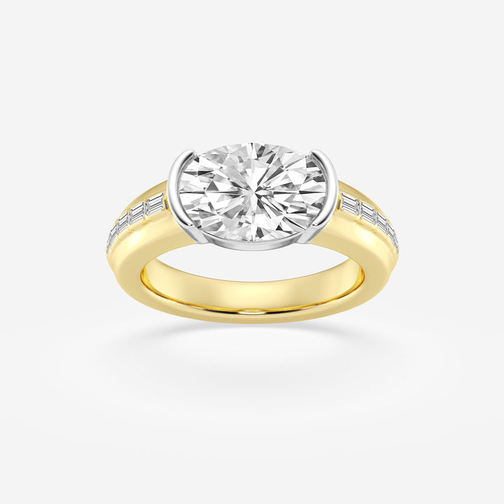 Elowen Oval Lab Grown Diamond Two-Tone Side Stone Engagement Ring