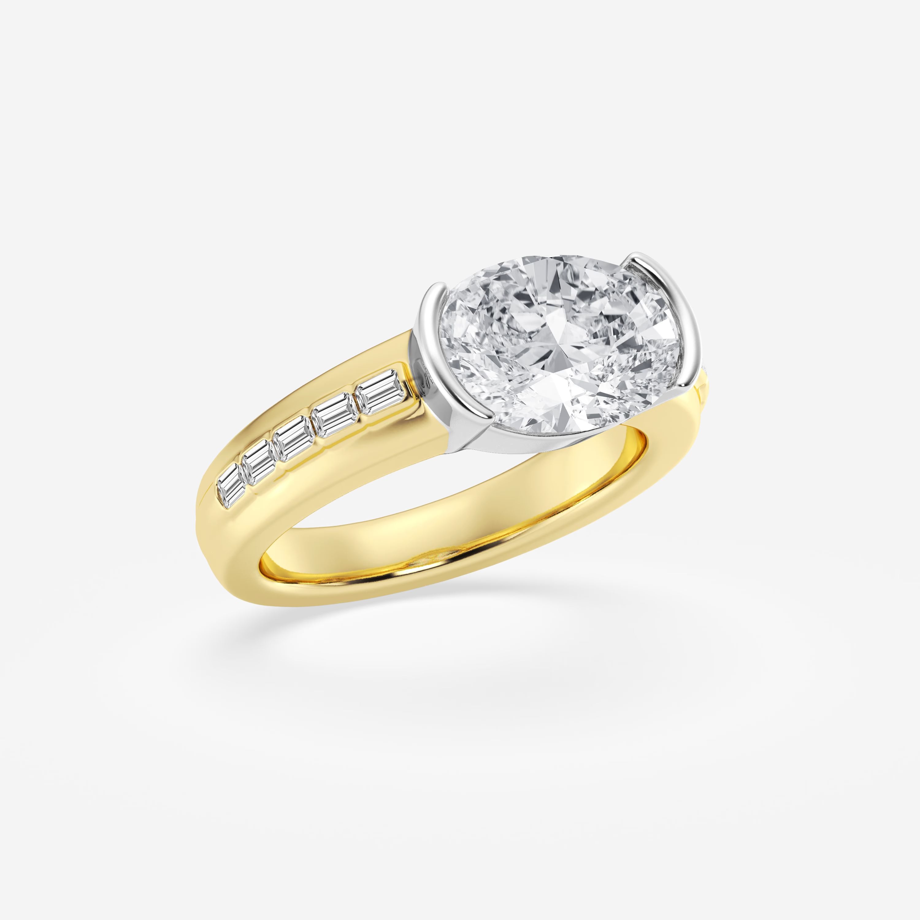 Elowen Oval Lab Grown Diamond Two-Tone Side Stone Engagement Ring