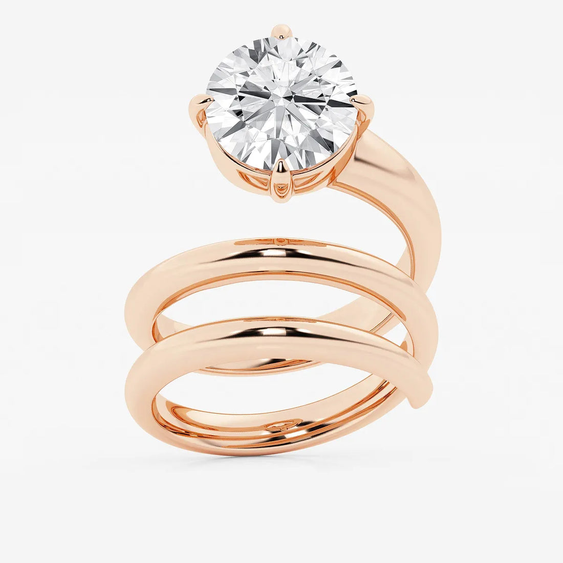 Spirielle Round Lab-Grown Diamond Spiral Single Stone Ring