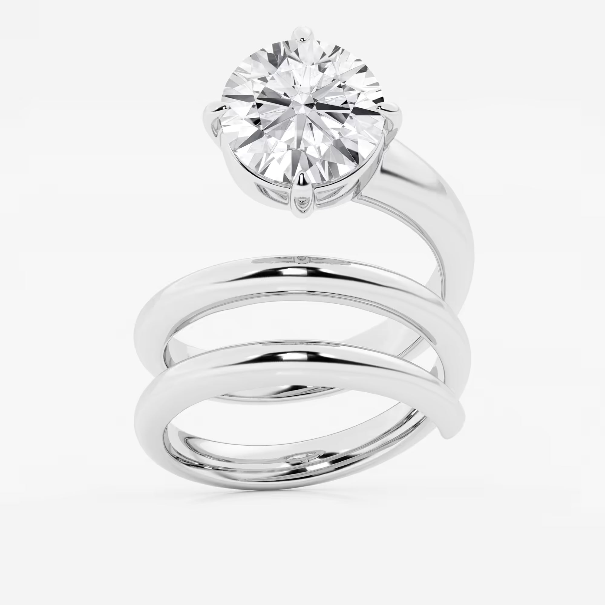 Spirielle Round Lab-Grown Diamond Spiral Single Stone Ring