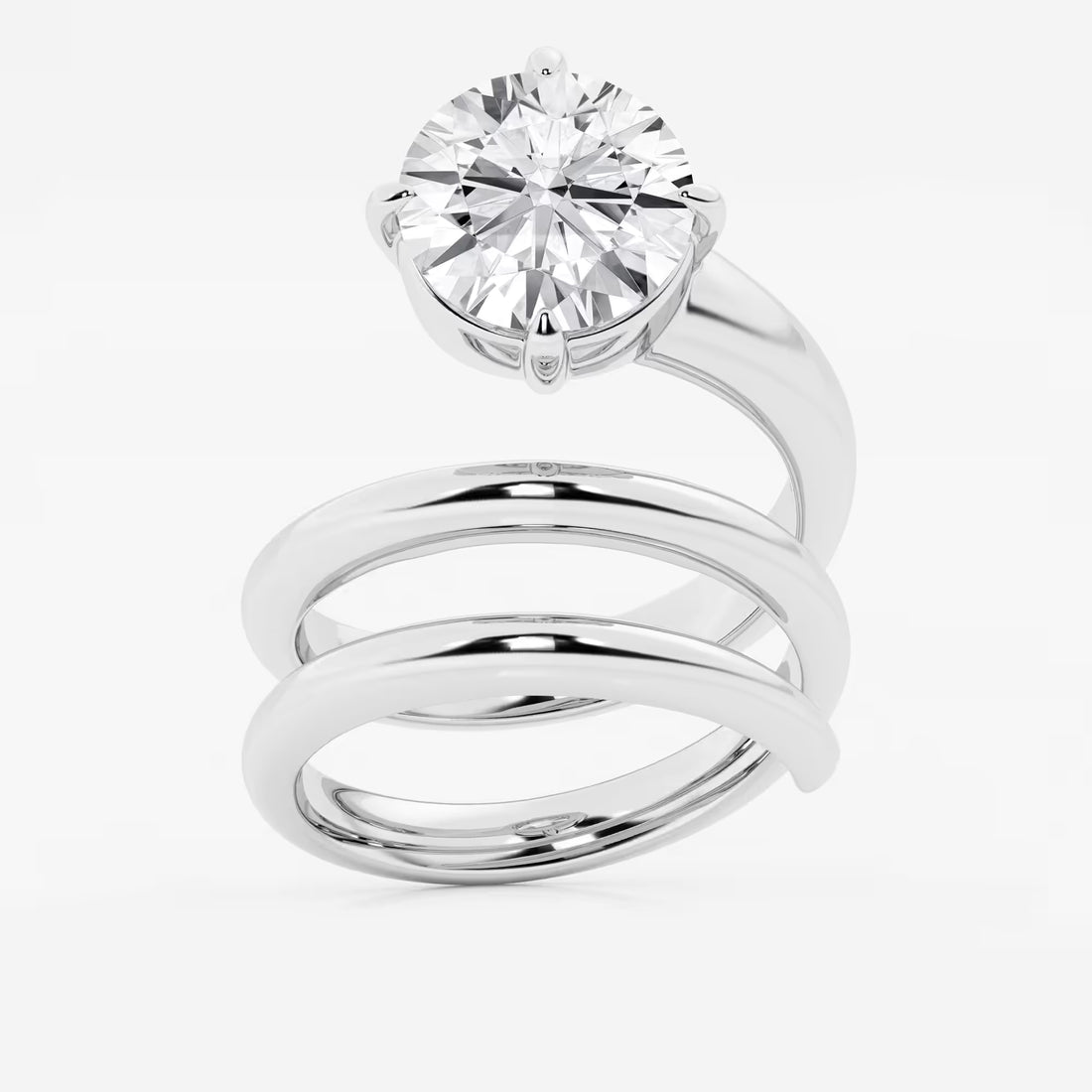 Spirielle Round Lab-Grown Diamond Spiral Single Stone Ring