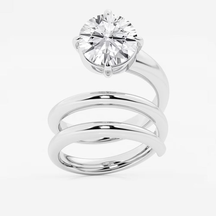 Spirielle Round Lab-Grown Diamond Spiral Single Stone Ring