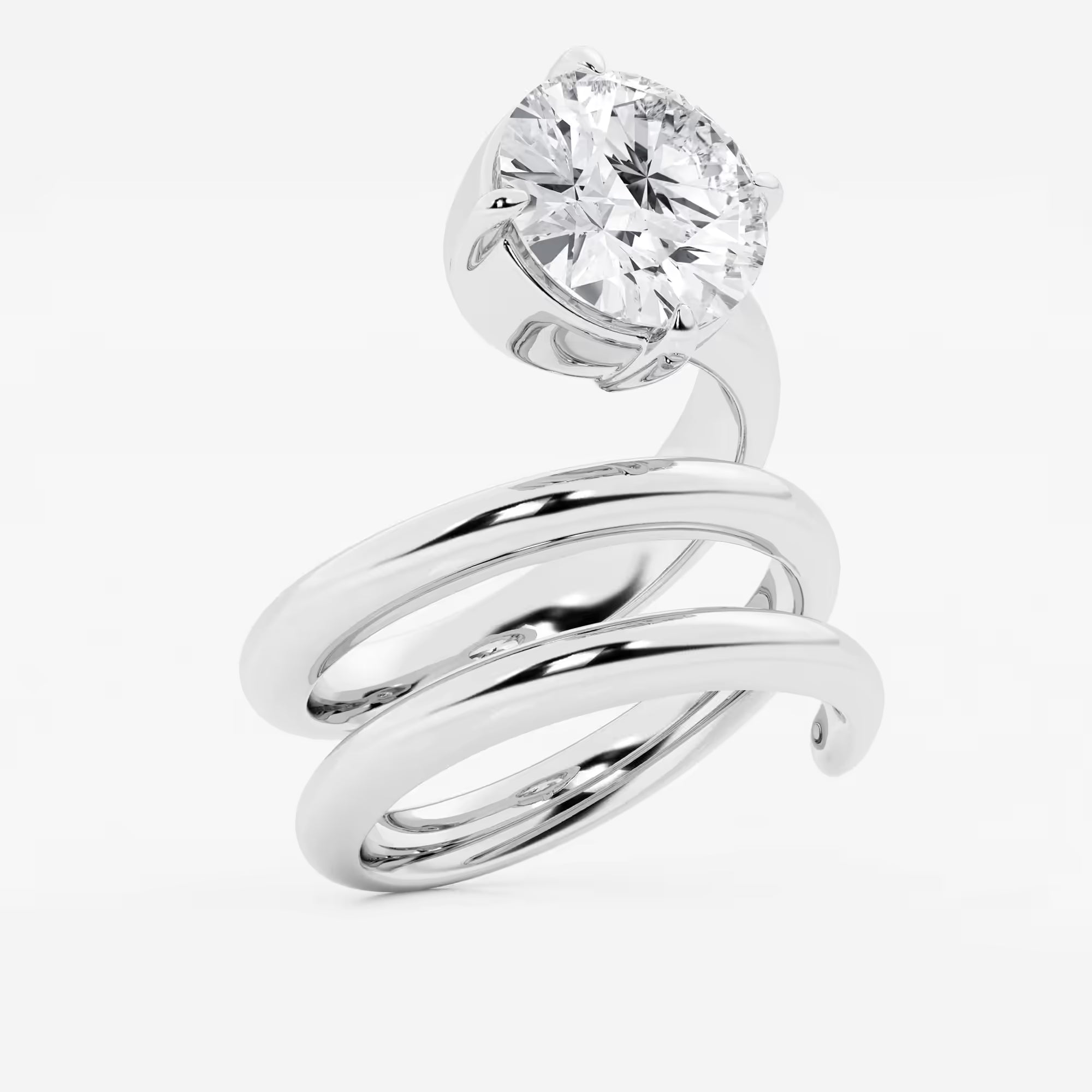 Spirielle Round Lab-Grown Diamond Spiral Single Stone Ring