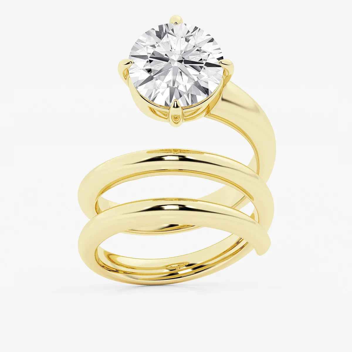 Spirielle Round Lab-Grown Diamond Spiral Single Stone Ring