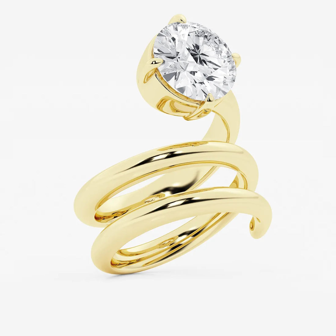Spirielle Round Lab-Grown Diamond Spiral Single Stone Ring
