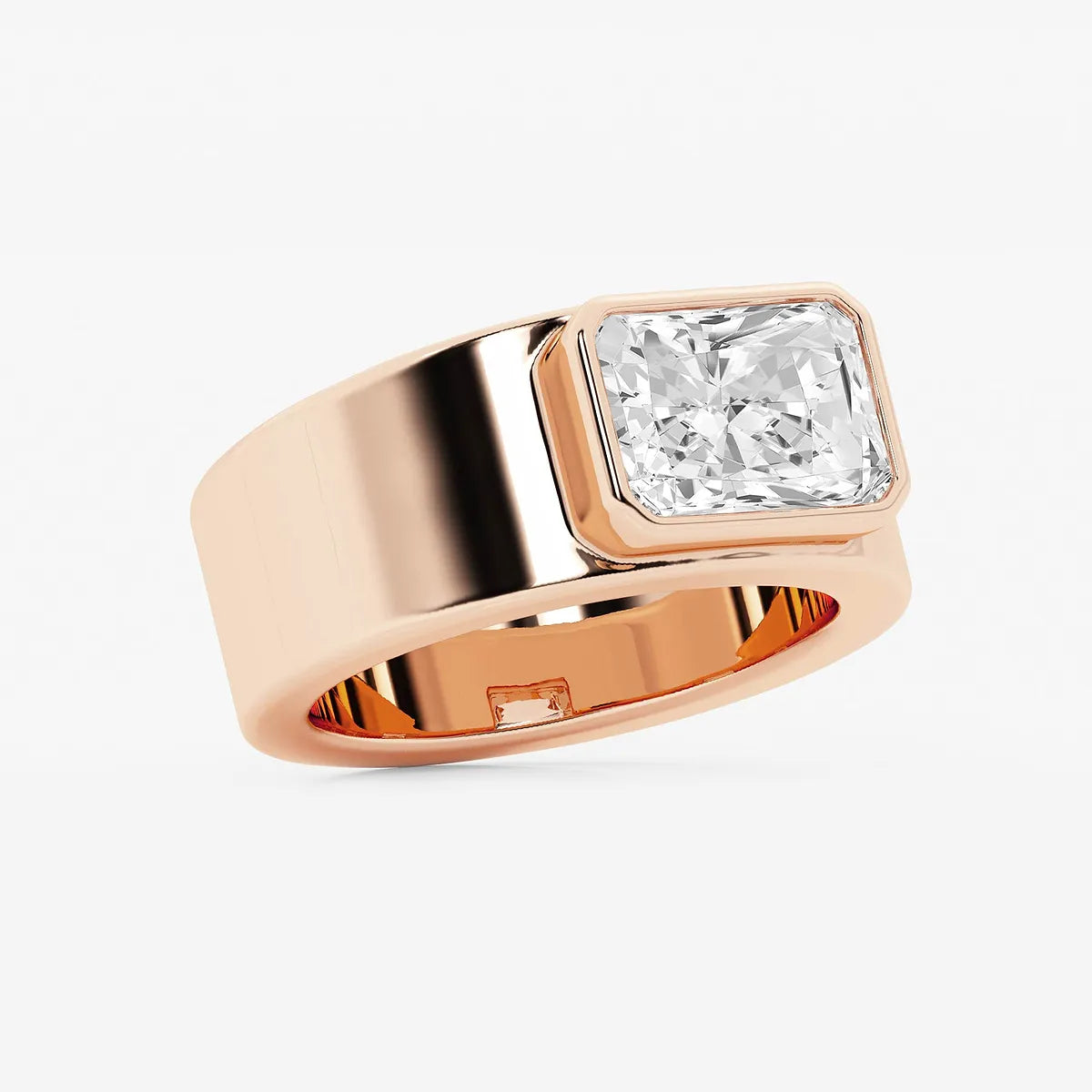 Boldara Radiant Lab-Grown Diamond East-West Bezel Cigar Band