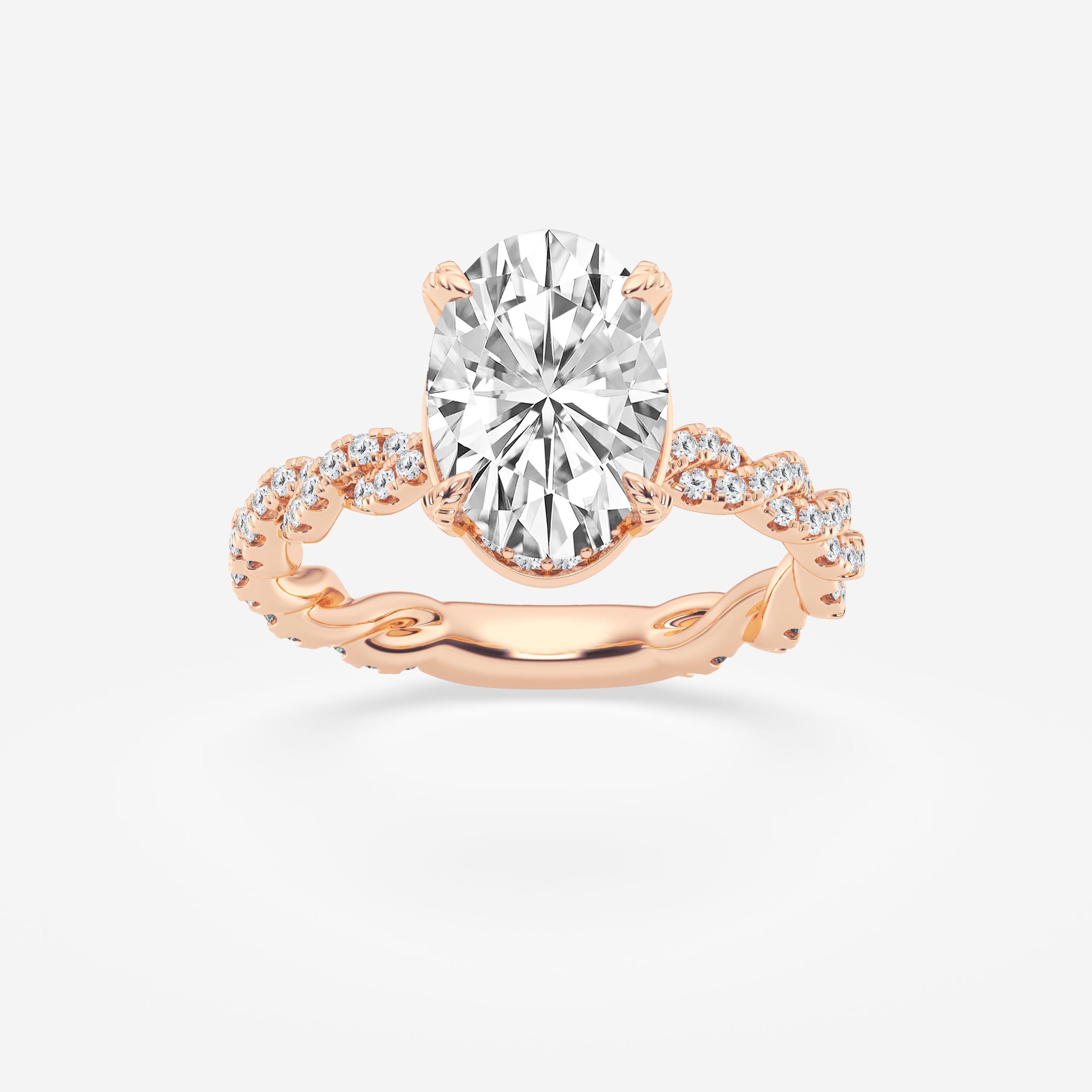 Elara Oval Lab Grown Diamond Hidden Halo Engagement Ring