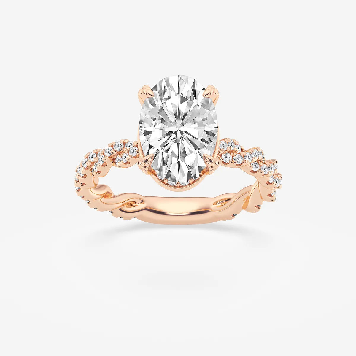 Elara Oval Lab Grown Diamond Hidden Halo Engagement Ring