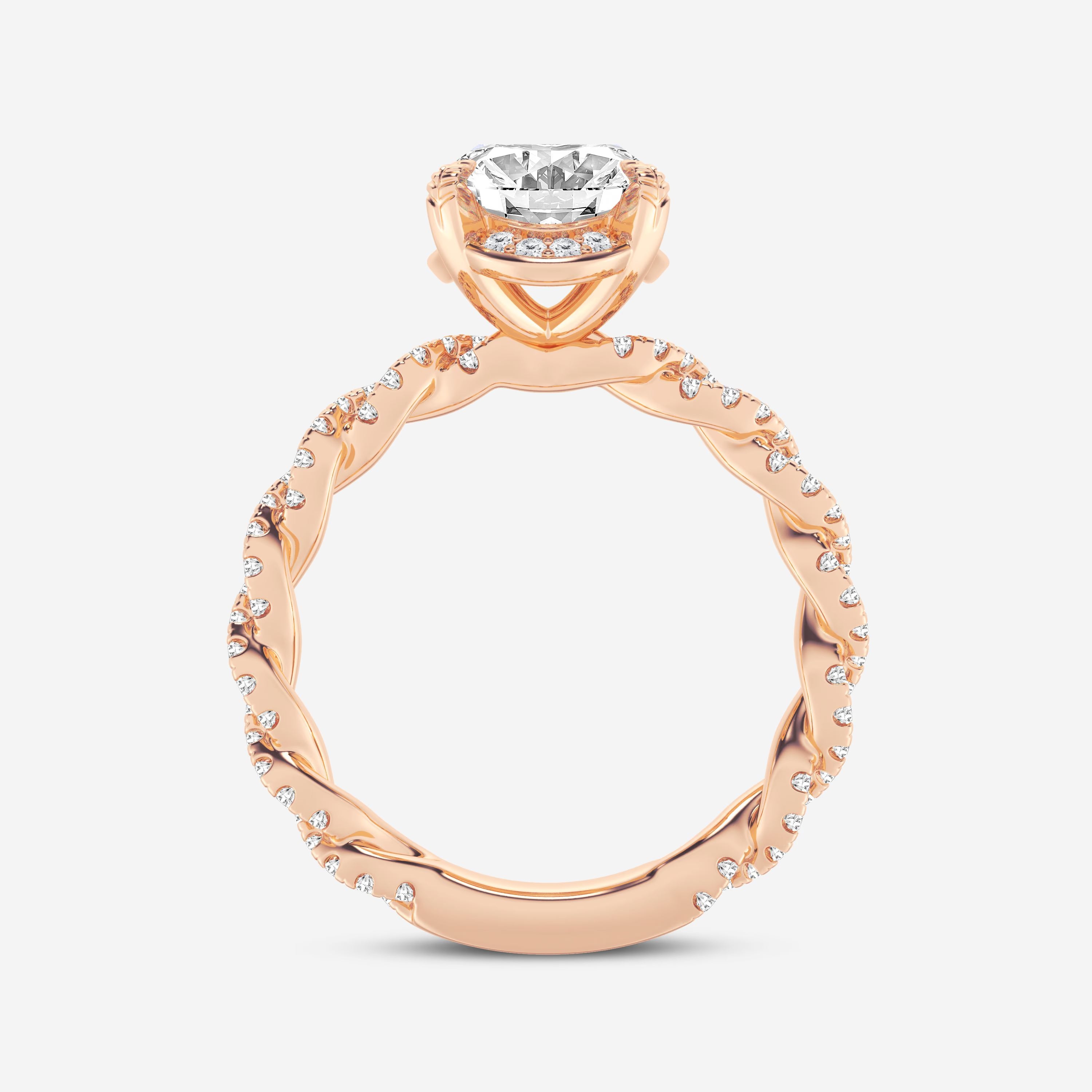 Elara Oval Lab Grown Diamond Hidden Halo Engagement Ring