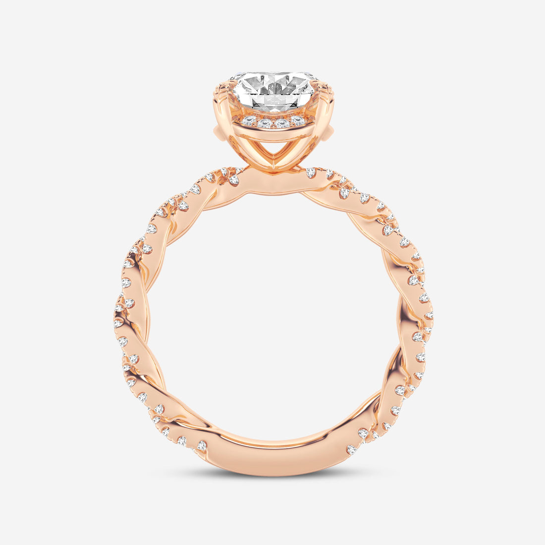 Elara Oval Lab Grown Diamond Hidden Halo Engagement Ring
