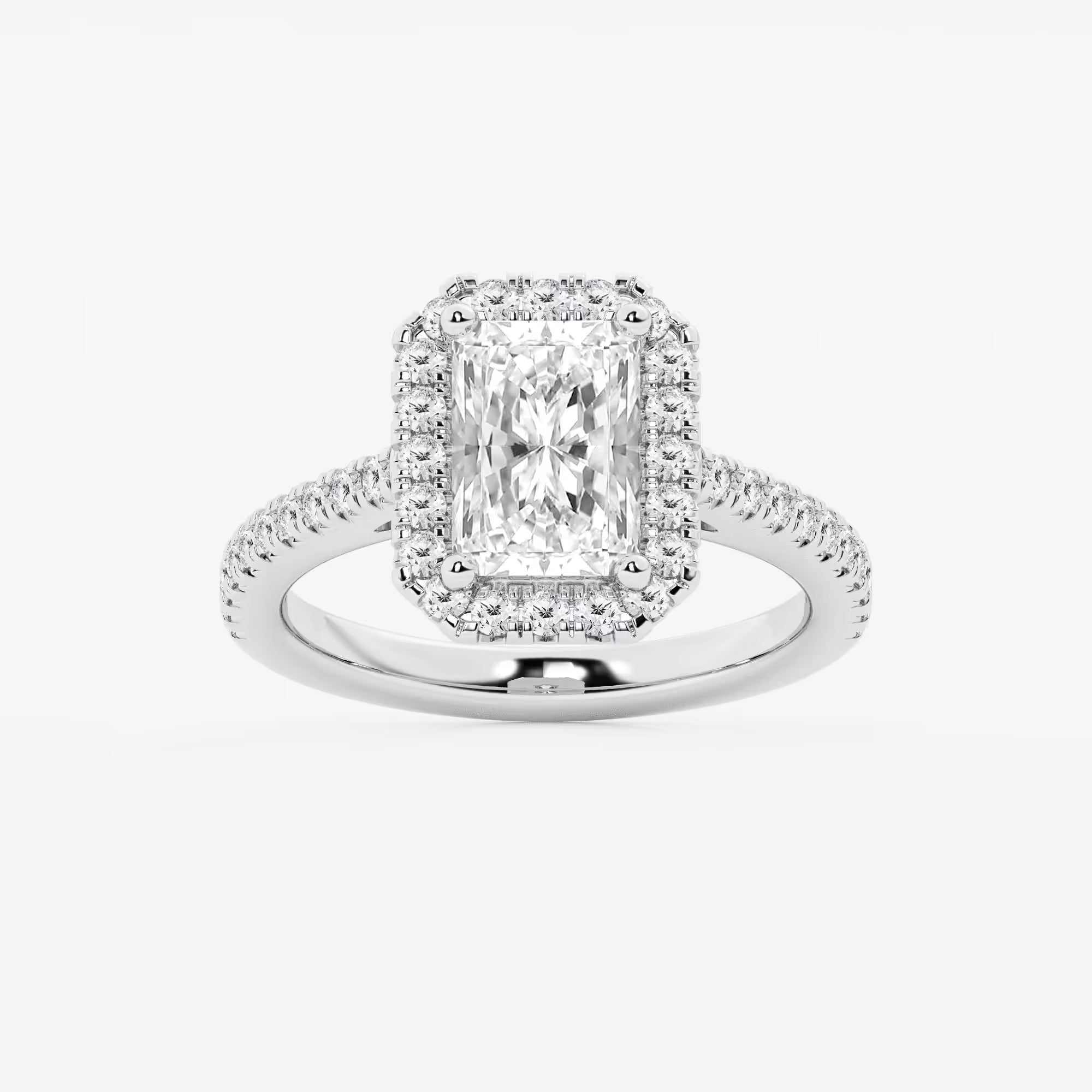 Étoile Radiant  Diamond French Pavé Halo Engagement Ring