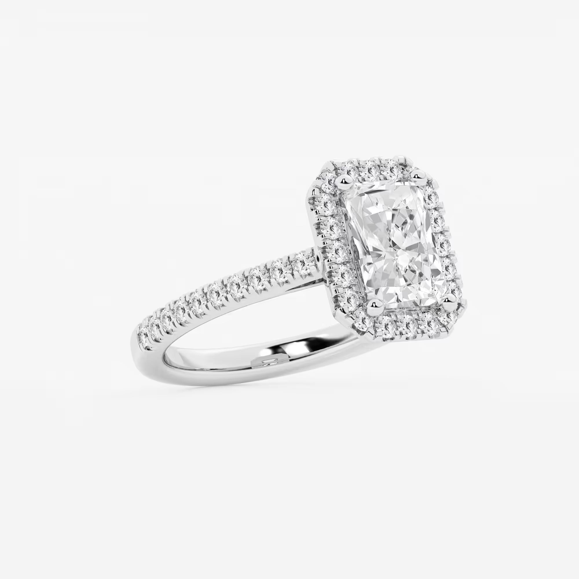 Étoile Radiant  Diamond French Pavé Halo Engagement Ring