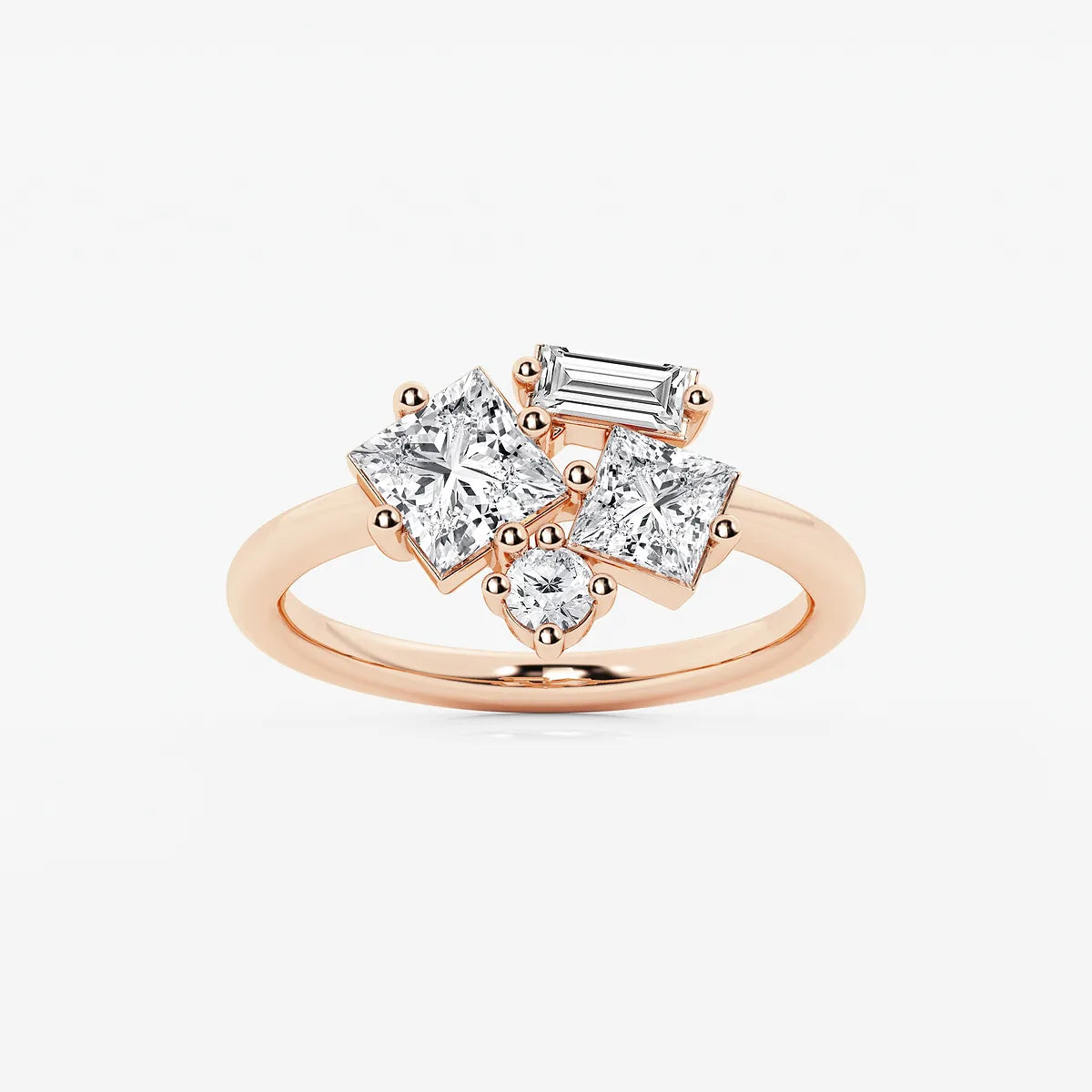 Mosaéa Multi-Shape Lab-Grown Diamond Abstract Framed Ring