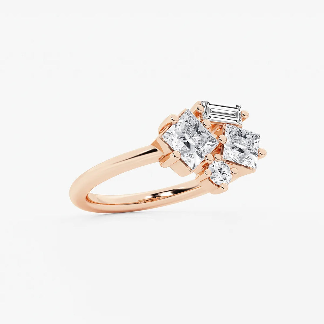 Mosaéa Multi-Shape Lab-Grown Diamond Abstract Framed Ring