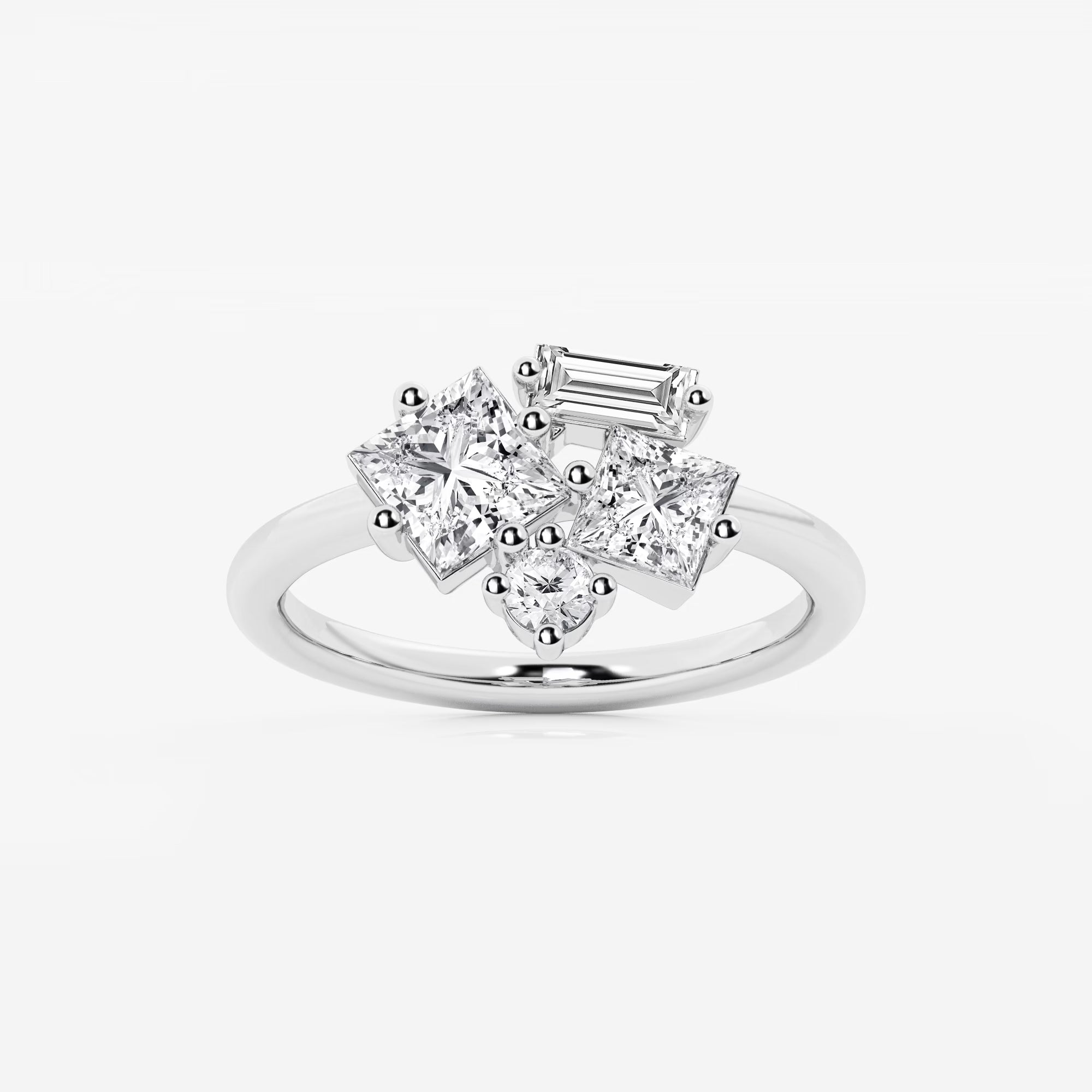 Mosaéa Multi-Shape Lab-Grown Diamond Abstract Framed Ring