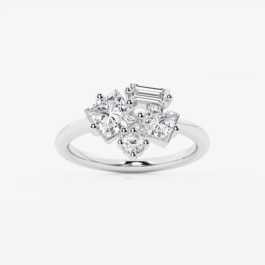 Mosaéa Multi-Shape Lab-Grown Diamond Abstract Framed Ring