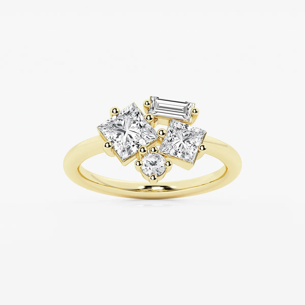 Mosaéa Multi-Shape Lab-Grown Diamond Abstract Framed Ring