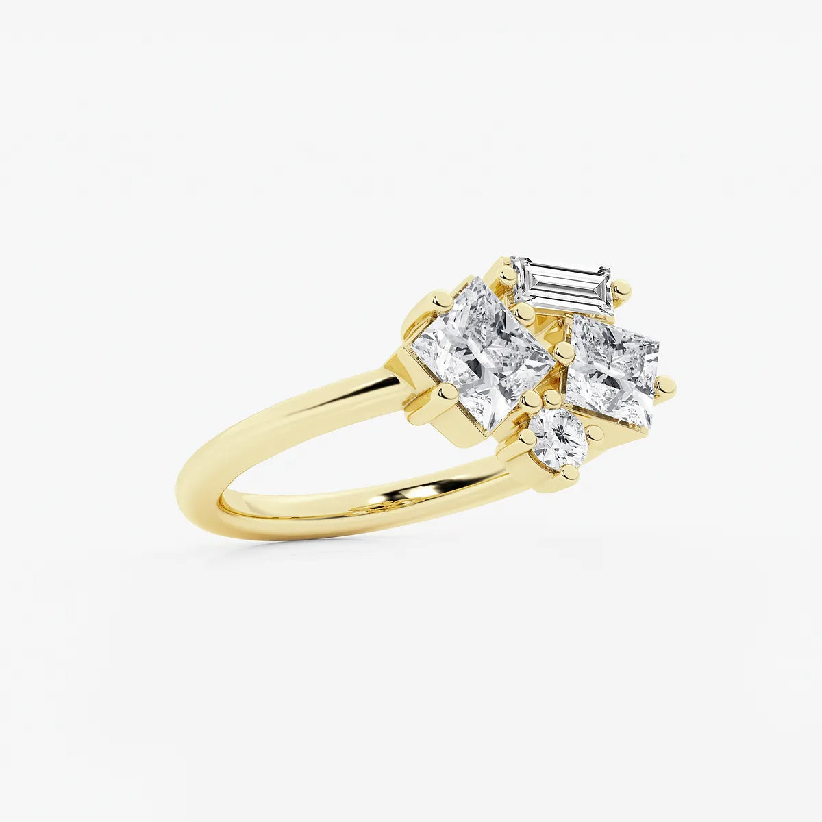 Mosaéa Multi-Shape Lab-Grown Diamond Abstract Framed Ring
