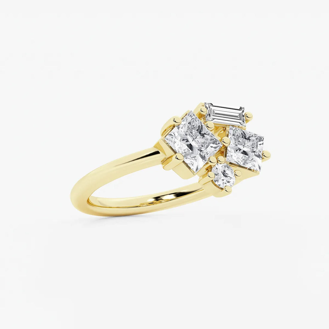 Mosaéa Multi-Shape Lab-Grown Diamond Abstract Framed Ring