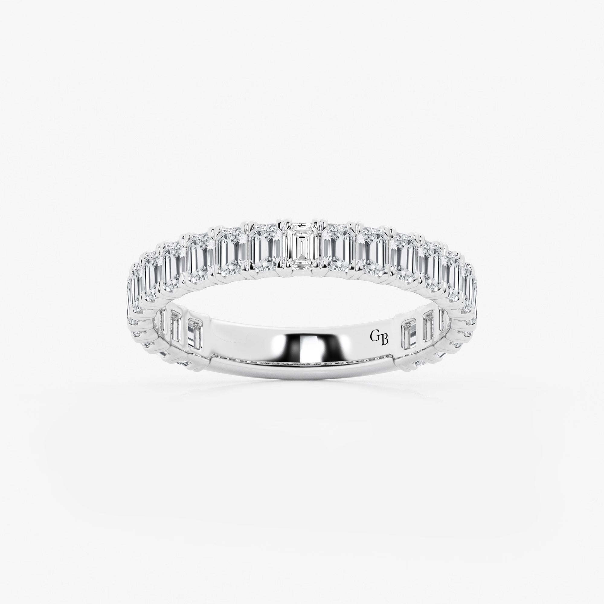 EternaGrace Emerald Lab-Grown Diamond Three-Quarter Eternity Wedding Band