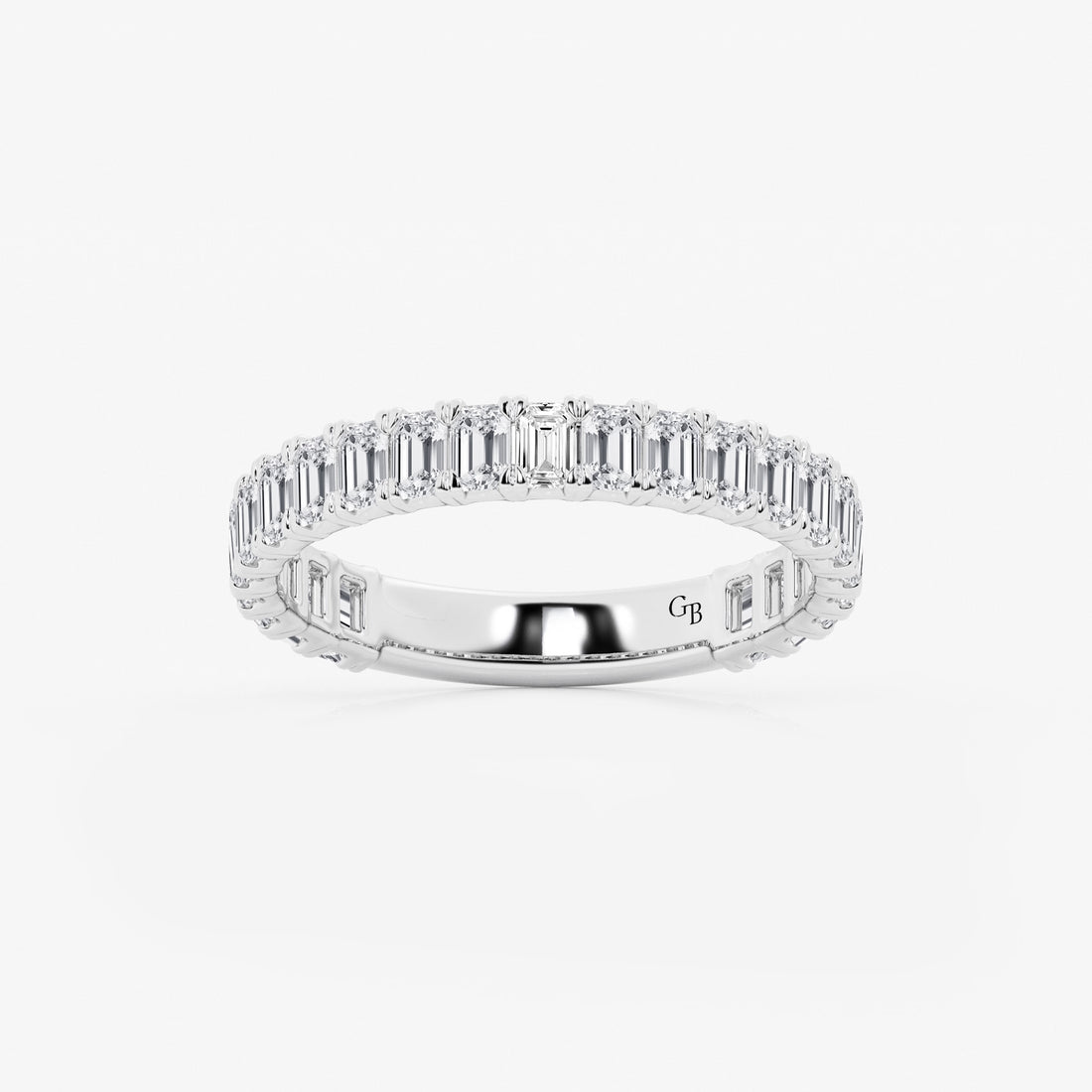 EternaGrace Emerald Lab-Grown Diamond Three-Quarter Eternity Wedding Band