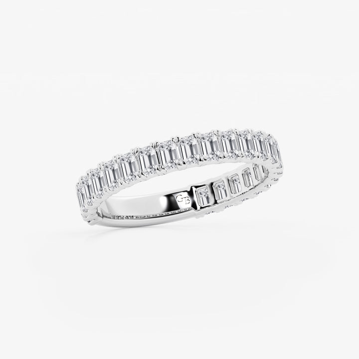 EternaGrace Emerald Lab-Grown Diamond Three-Quarter Eternity Wedding Band